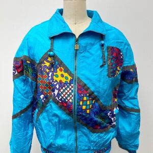 Colorful 80s Windbreaker Jacket